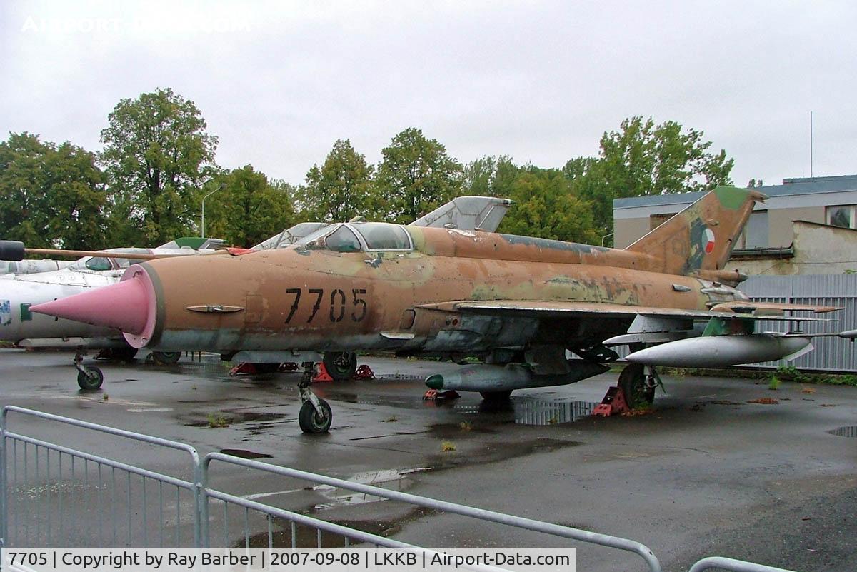 7705, 1973 Mikoyan-Gurevich MiG-21MF C/N 967705, Mikoyan-Gurevich MiG-21MF Fishbed [967705] (Czech Air Force) Prague-Kbely~OK 08/09/2007