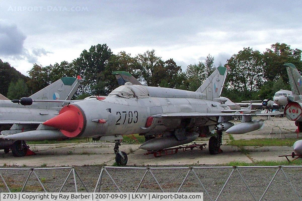 2703, Mikoyan-Gurevich MiG-21MA C/N 962703, Mikoyan-Gurevich MiG-21MA Fishbed [962703] (Czech Air Force) Vyskov~OK 09/09/2007