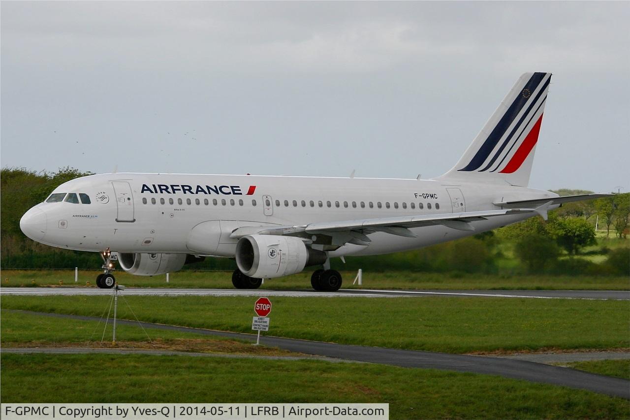 F-GPMC, 1996 Airbus A319-113 C/N 608, Airbus A319-113, Take off rwy 25L, Brest-Bretagne airport (LFRB-BES)