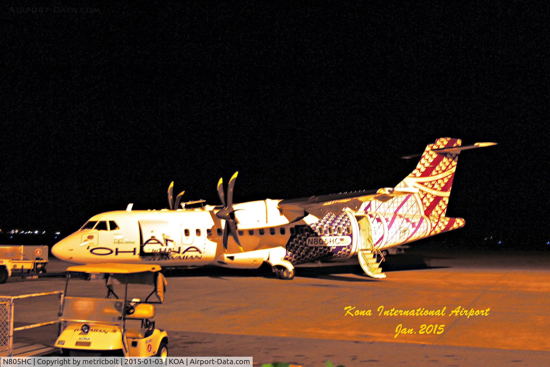 N805HC, 2004 ATR 42-500 C/N 625, Night time at KOA