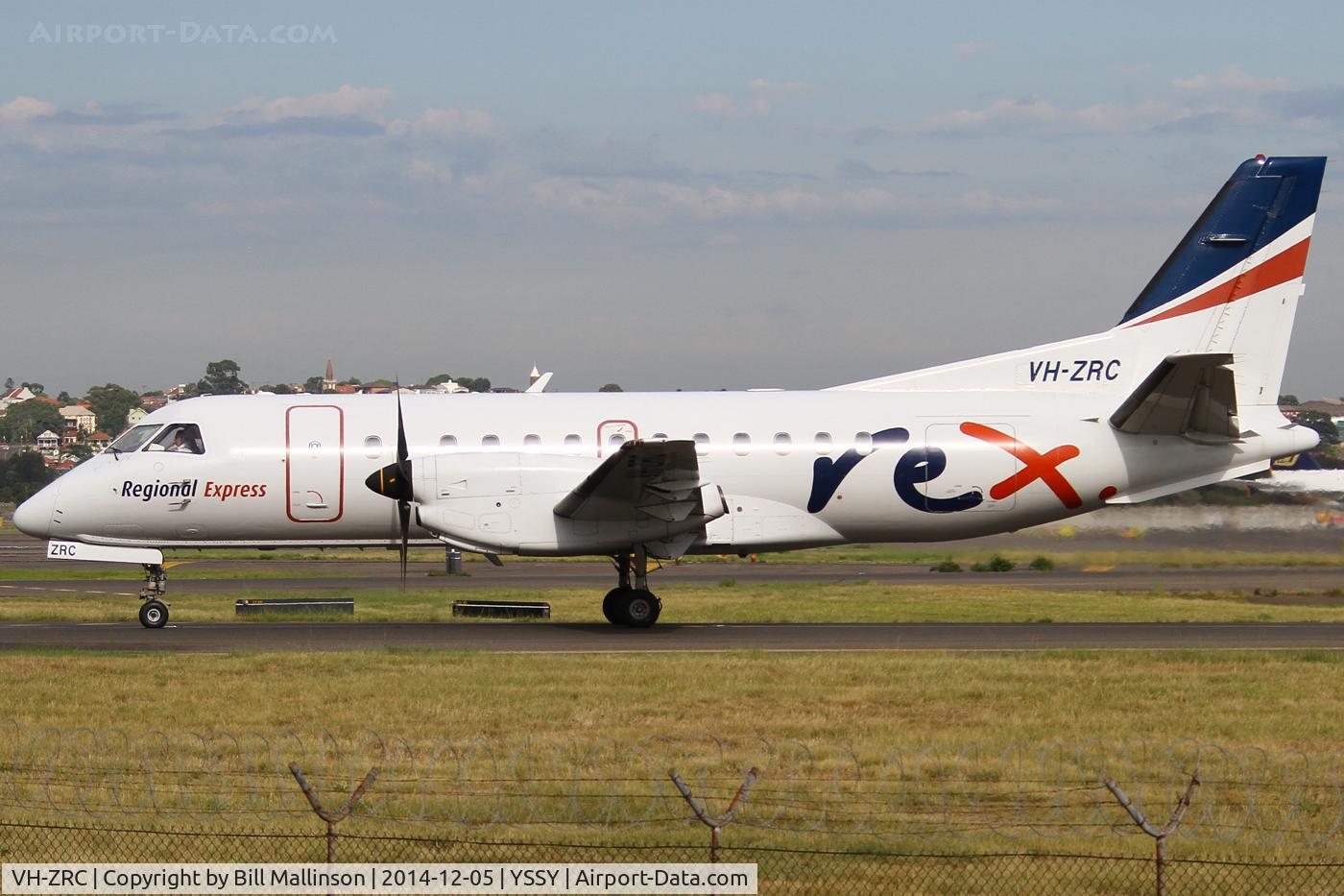 VH-ZRC, 1996 SAAB 340B C/N 340B-390, TAXI TO 34R