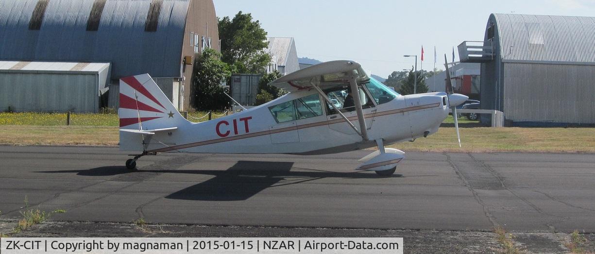 ZK-CIT, 2002 American Champion 7GCBC C/N 1335-2002, banner tower taxying for fuel depot