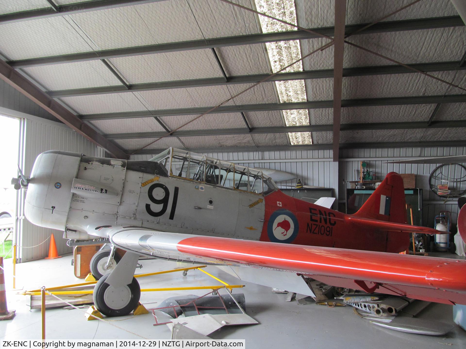 ZK-ENC, North American AT-6D Harvard III C/N 88-16505 (42-84724), classic flyers hangar
