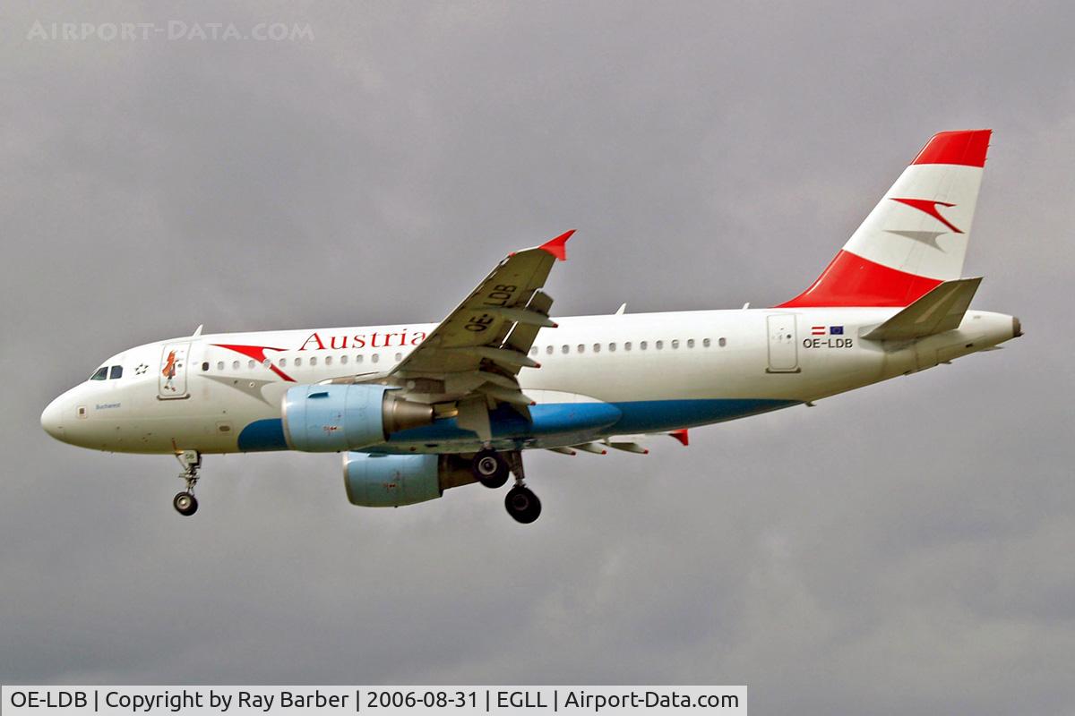 OE-LDB, 2004 Airbus A319-112 C/N 2174, Airbus A319-112 [2174] (Austrian Airlines) Heathrow~G 31/08/2006