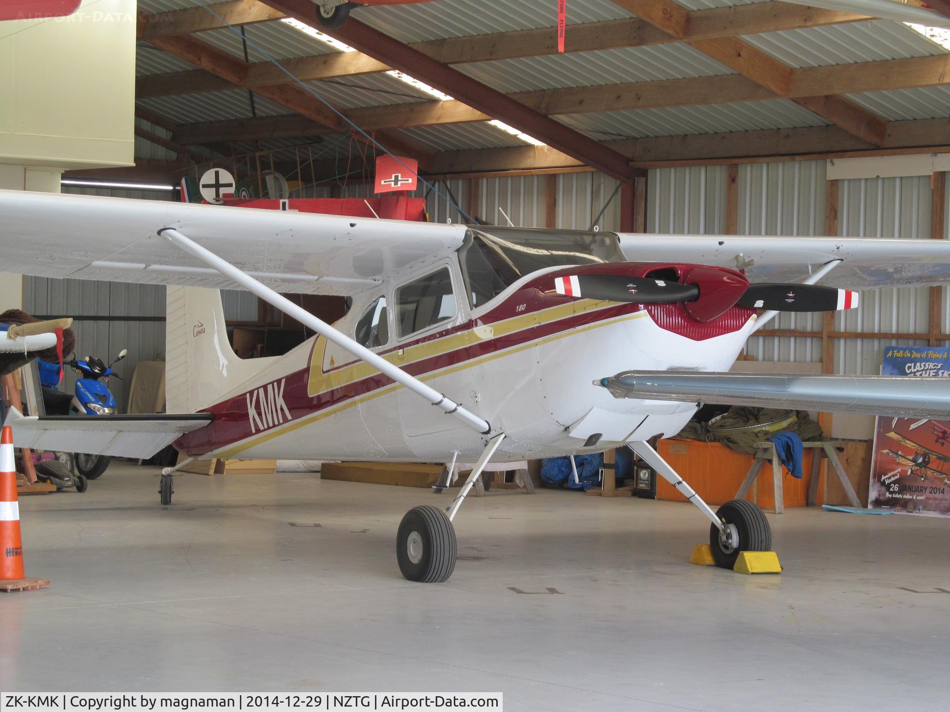 ZK-KMK, Cessna 180 C/N 180-32470, in hangar at tauranga