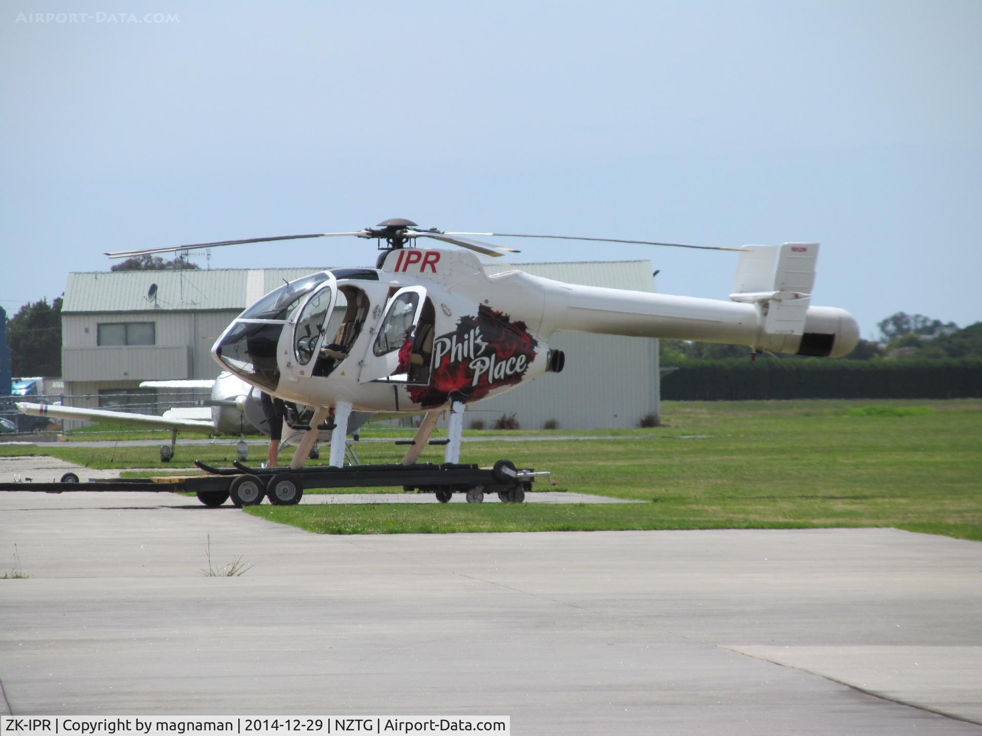 ZK-IPR, MD Helicopters 500N C/N LN109, about to fly out. Owner is Phil Rudd ex AC/DC drummer