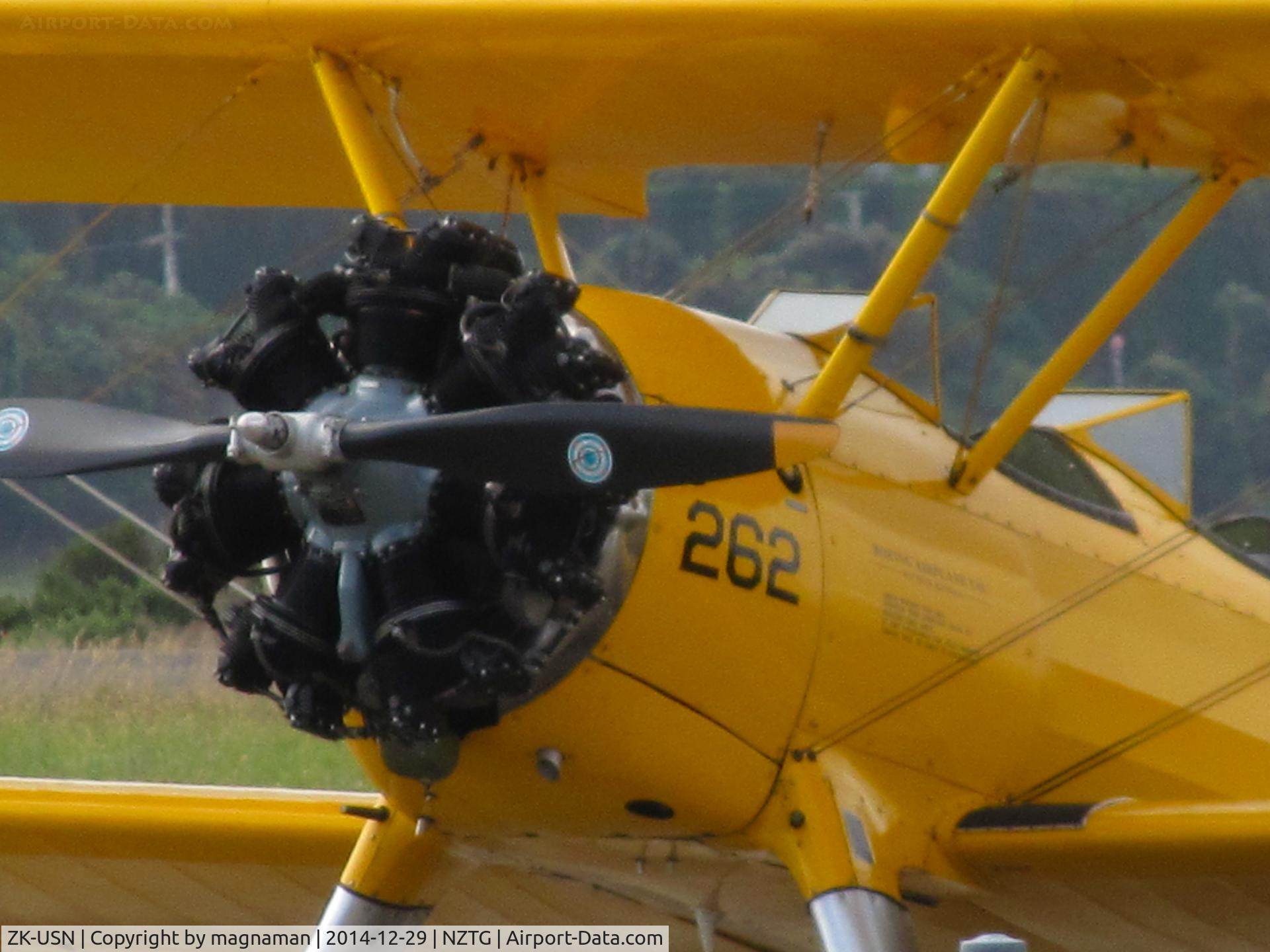 ZK-USN, 1946 Boeing A75N1(PT17) C/N 75-3655, close up of engine