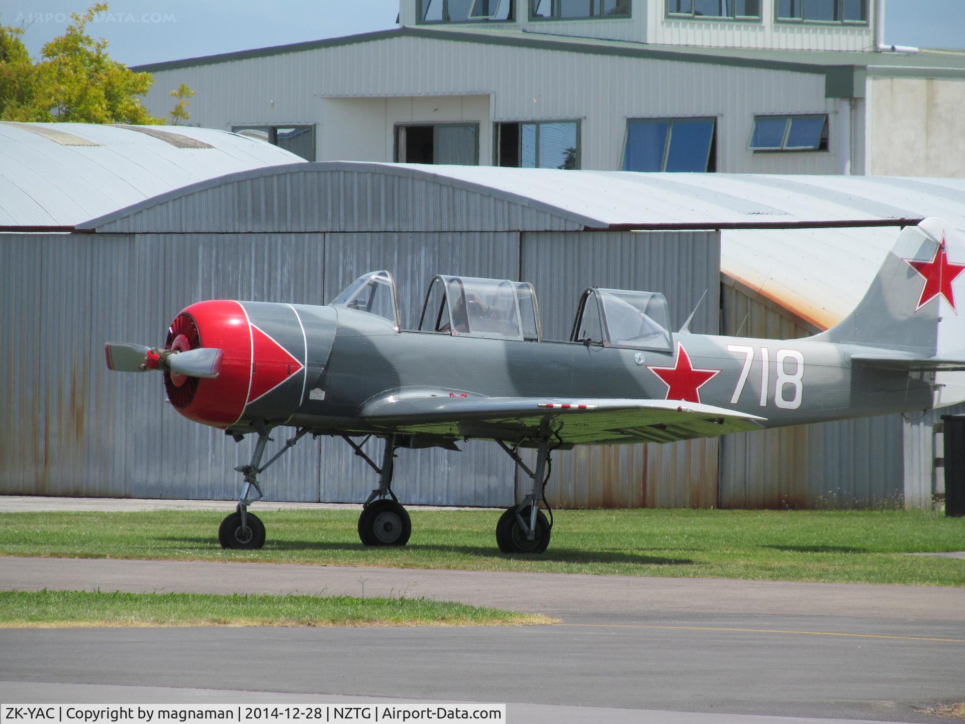ZK-YAC, Yakovlev Yak-52 C/N 822108, outside museum hangar
