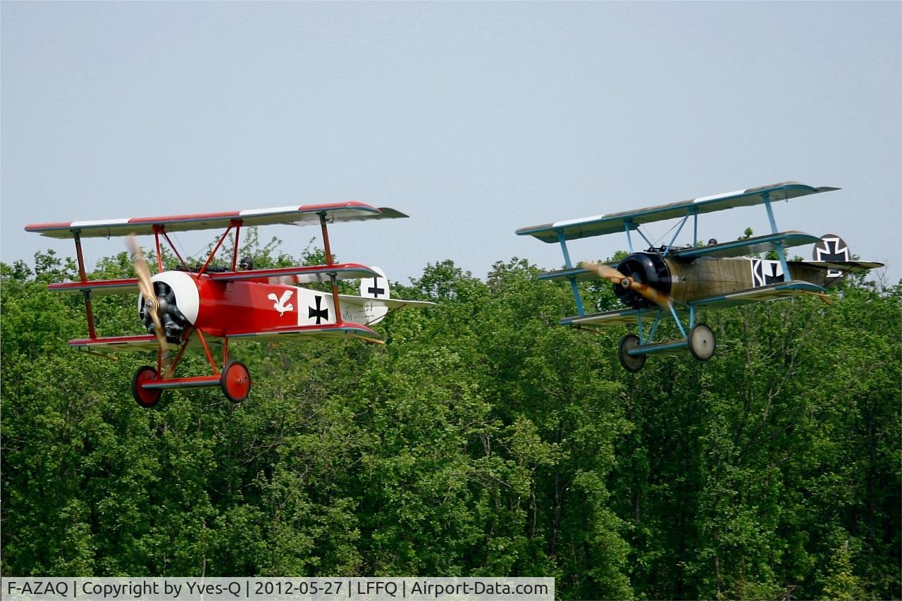 F-AZAQ, Fokker Dr.1 Triplane Replica C/N 01, Fokker Dr.1 Triplane replica, La Ferté-Alais Airfield (LFFQ) Air show 2012