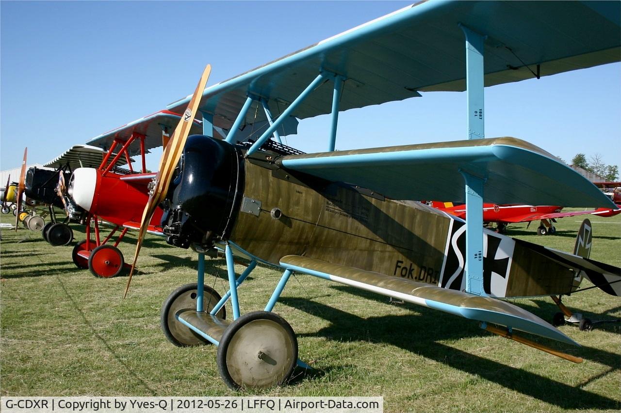 G-CDXR, 2006 Fokker Dr.1 Triplane Replica C/N PFA 238-14043, Fokker DR-1 Replica, La Ferté Alais Airfield (LFFQ) Air Show 2012