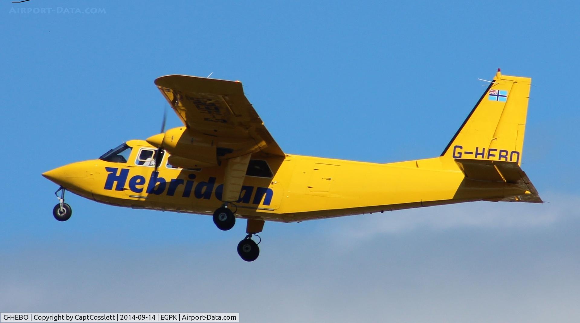 G-HEBO, 1993 Pilatus Britten-Norman BN-2B-20 Islander C/N 2268, Doing joyrides at Prestwick, September 2014