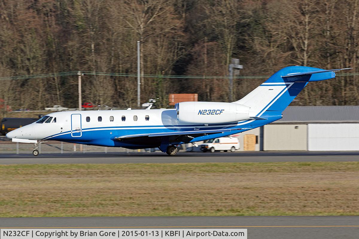 N232CF, 2001 Cessna 750 Citation X C/N 750-0161, Arriving KBFI - Jan 2015