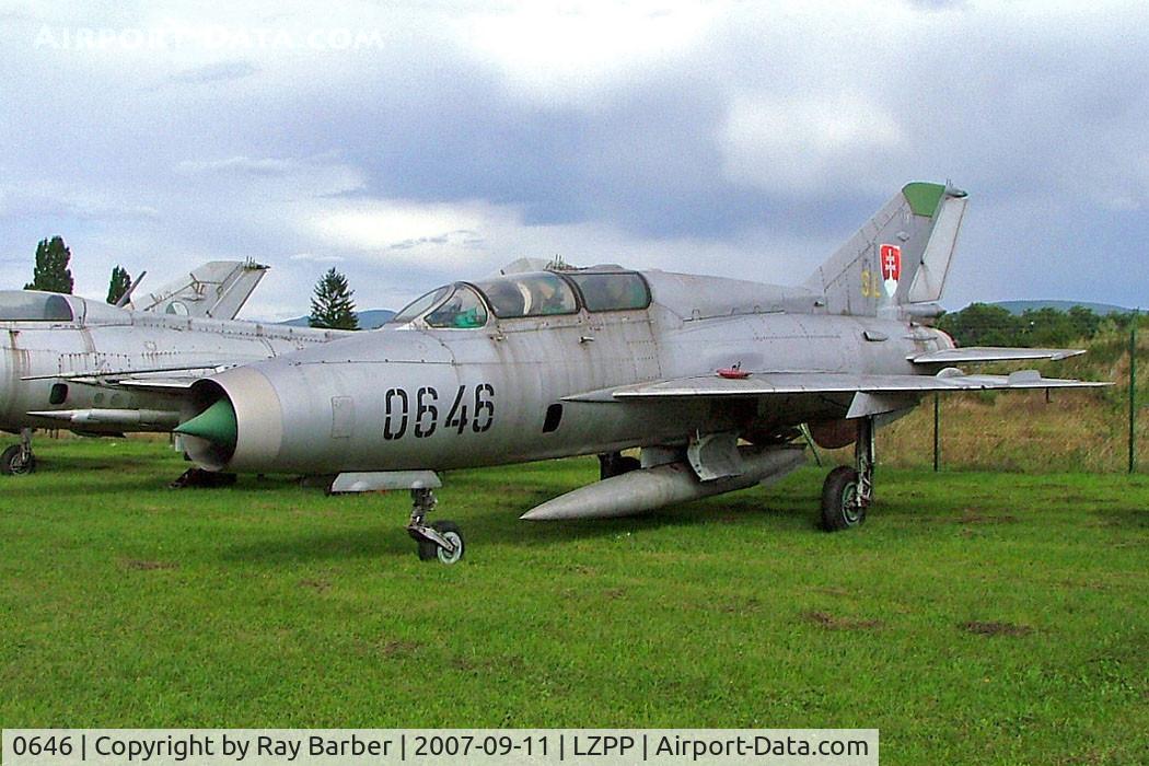 0646, Mikoyan-Gurevich MiG-21US C/N 06685146, Mikoyan-Gurevich MiG-21US Fishbed [06685146] (Slovak Air Force) Piestany~OM 11/09/2007
