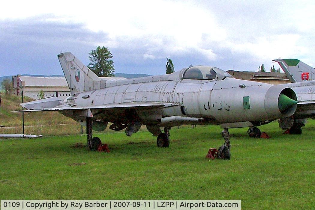 0109, Mikoyan-Gurevich MiG-21F-13 C/N 460109, Mikoyan-Gurevich MiG-21F-13 Fishbed [460109] (Slovak Air Force) Piestany~OM 11/09/2007 Faded marks starboard side. Still wears Czech Air Force marks.
