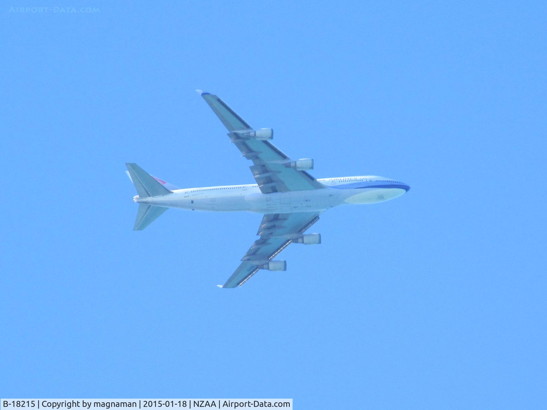 B-18215, 2005 Boeing 747-409 C/N 33737, over home on way into AKL
