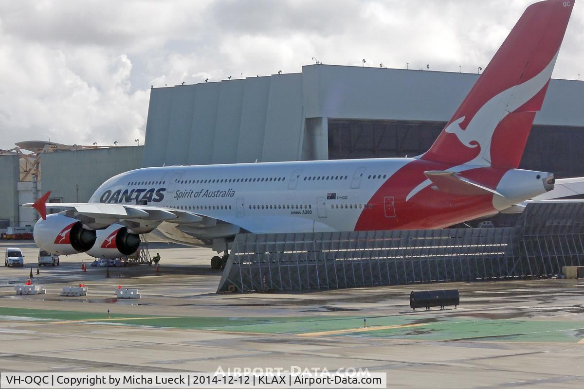 VH-OQC, 2008 Airbus A380-842 C/N 022, At LAX