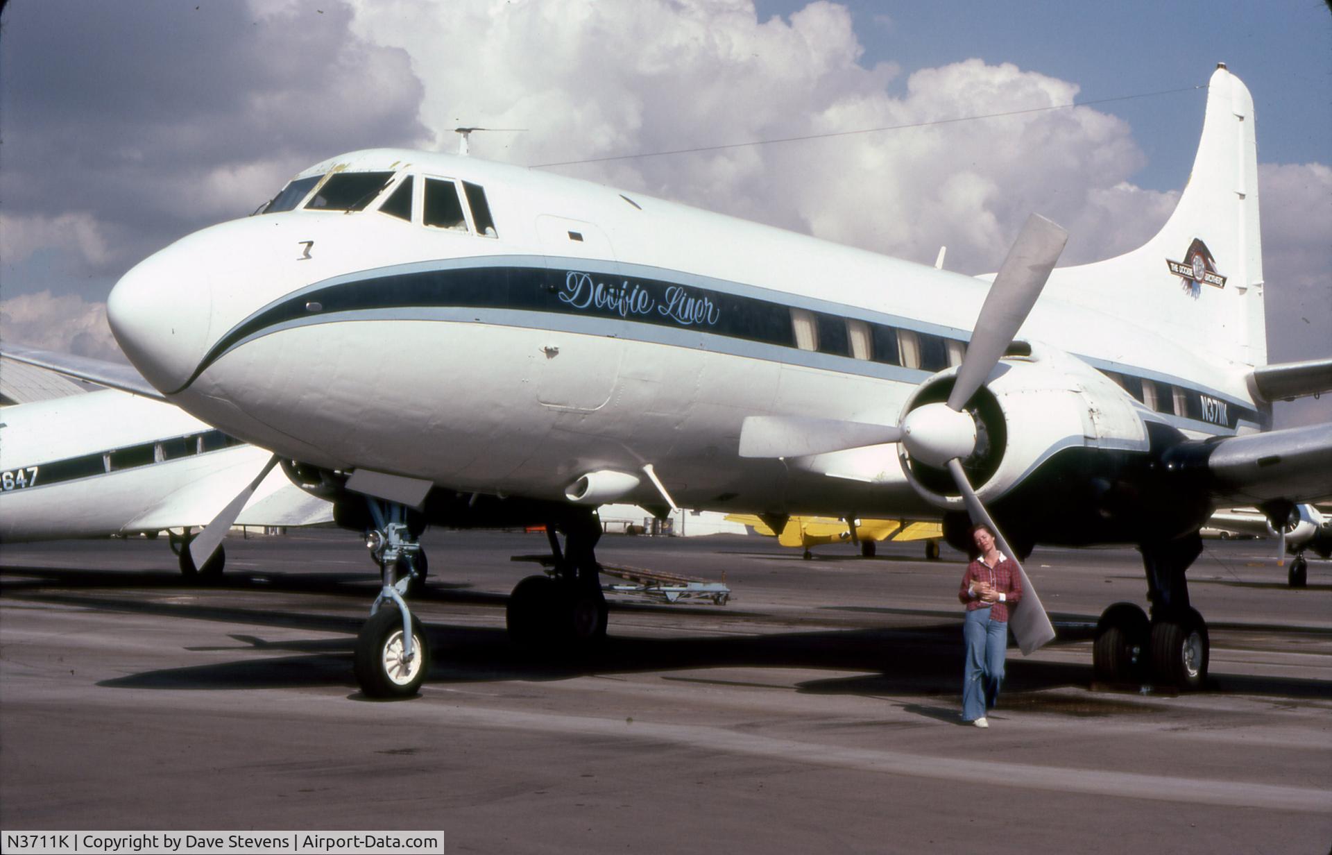 N3711K, 1952 Martin 404 C/N 14235, Taken at Chino Airport, approximately 1980.  The 
