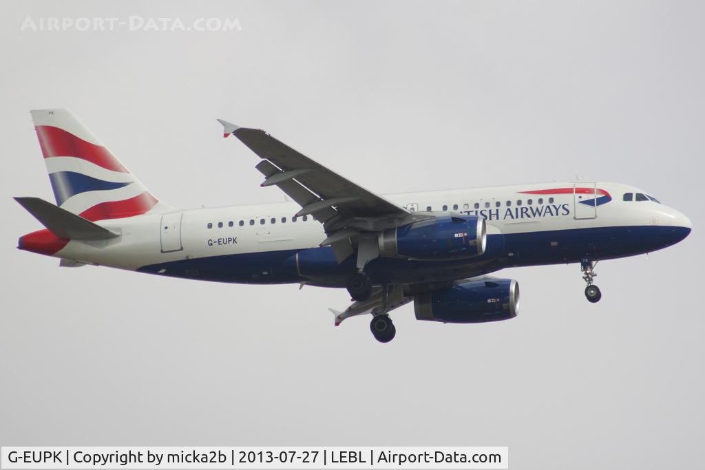 G-EUPK, 2000 Airbus A319-131 C/N 1236, Landing