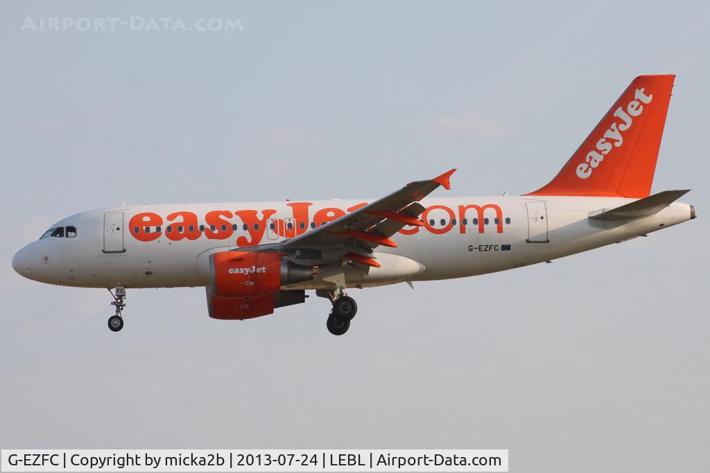 G-EZFC, 2009 Airbus A319-111 C/N 3808, Landing