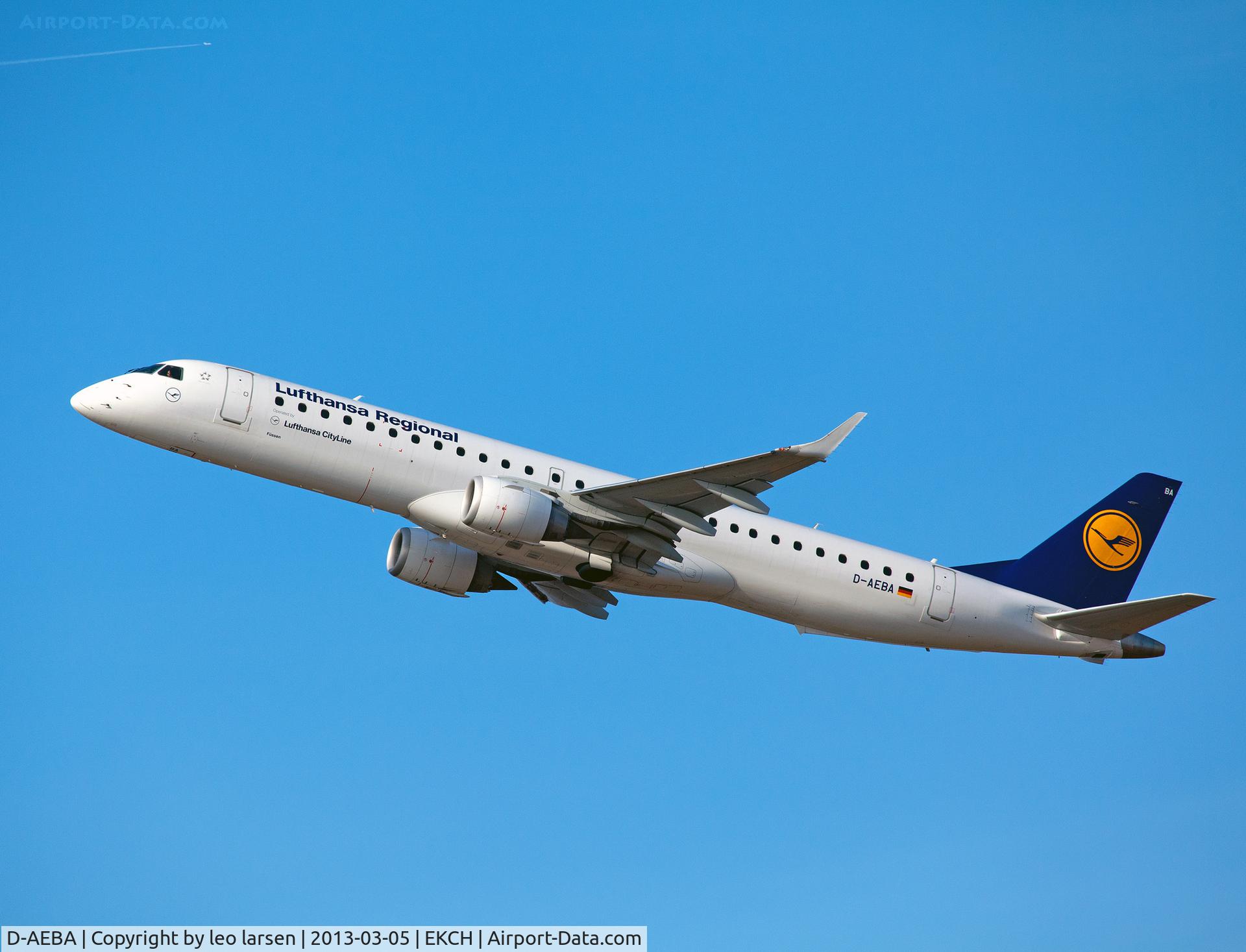 D-AEBA, 2009 Embraer 195LR (ERJ-190-200LR) C/N 19000314, Copenhagen Kastrup 5.3.13