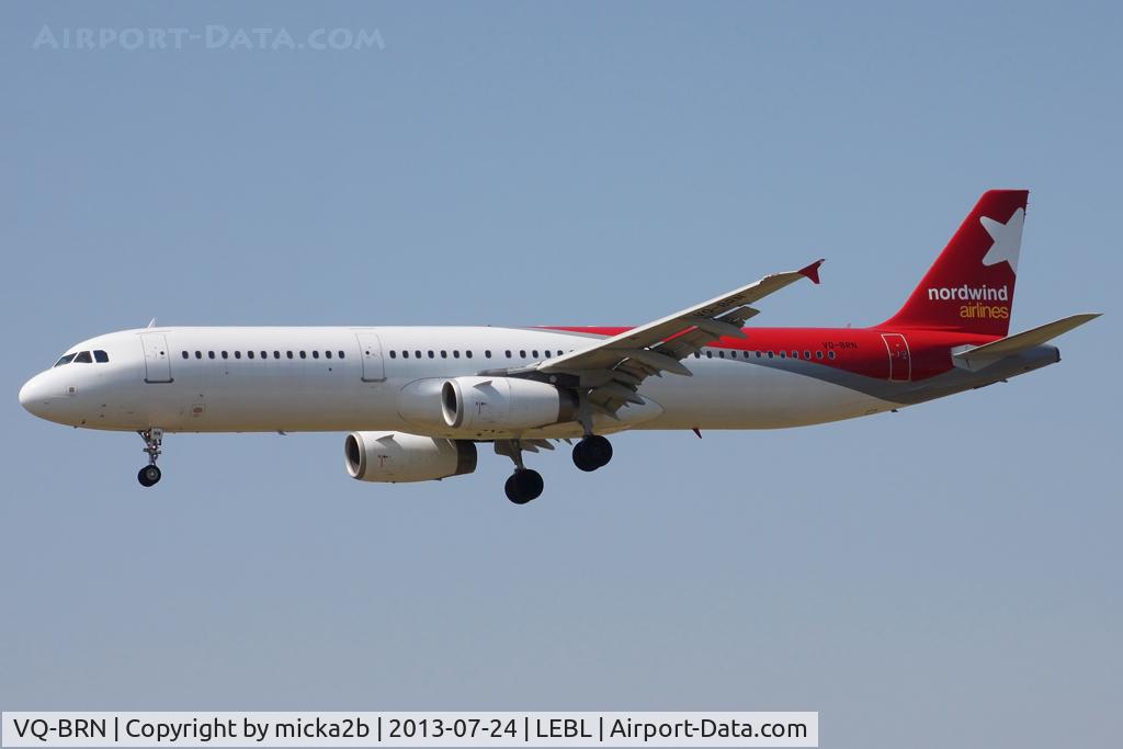 VQ-BRN, 2002 Airbus A321-231 C/N 1843, Landing