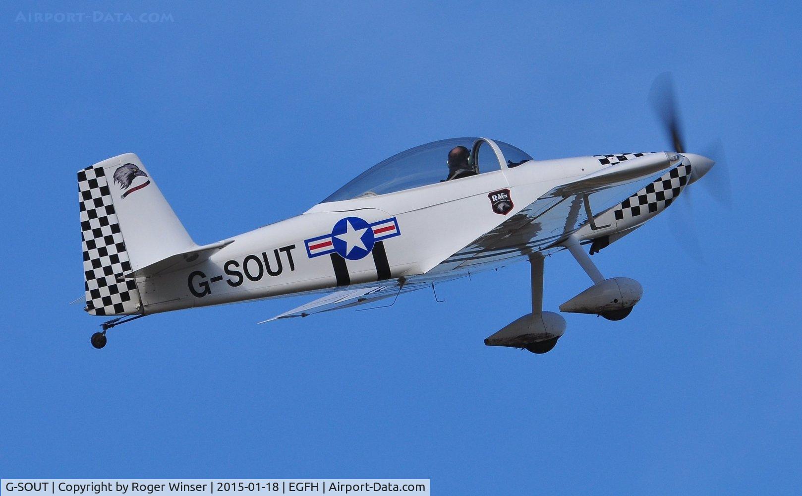 G-SOUT, 2006 Vans RV-8 C/N PFA 303-13295, Visiting RV-8 (Raven 5 of Team Raven).
Previously registered G-CDPJ.