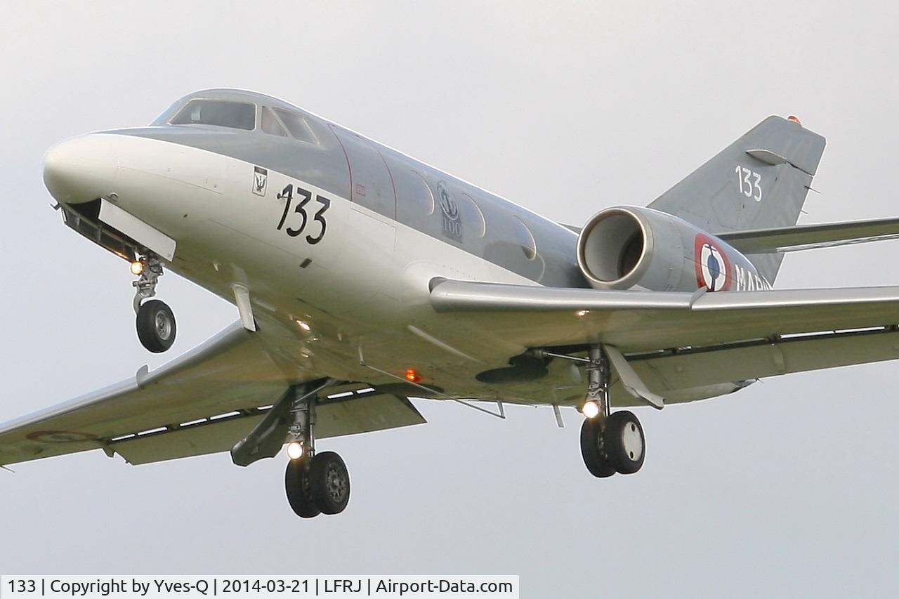 133, 1978 Dassault Falcon 10MER C/N 133, Dassault Falcon 10MER, Short approach rwy 26, Landivisiau Naval Air Base (LFRJ)