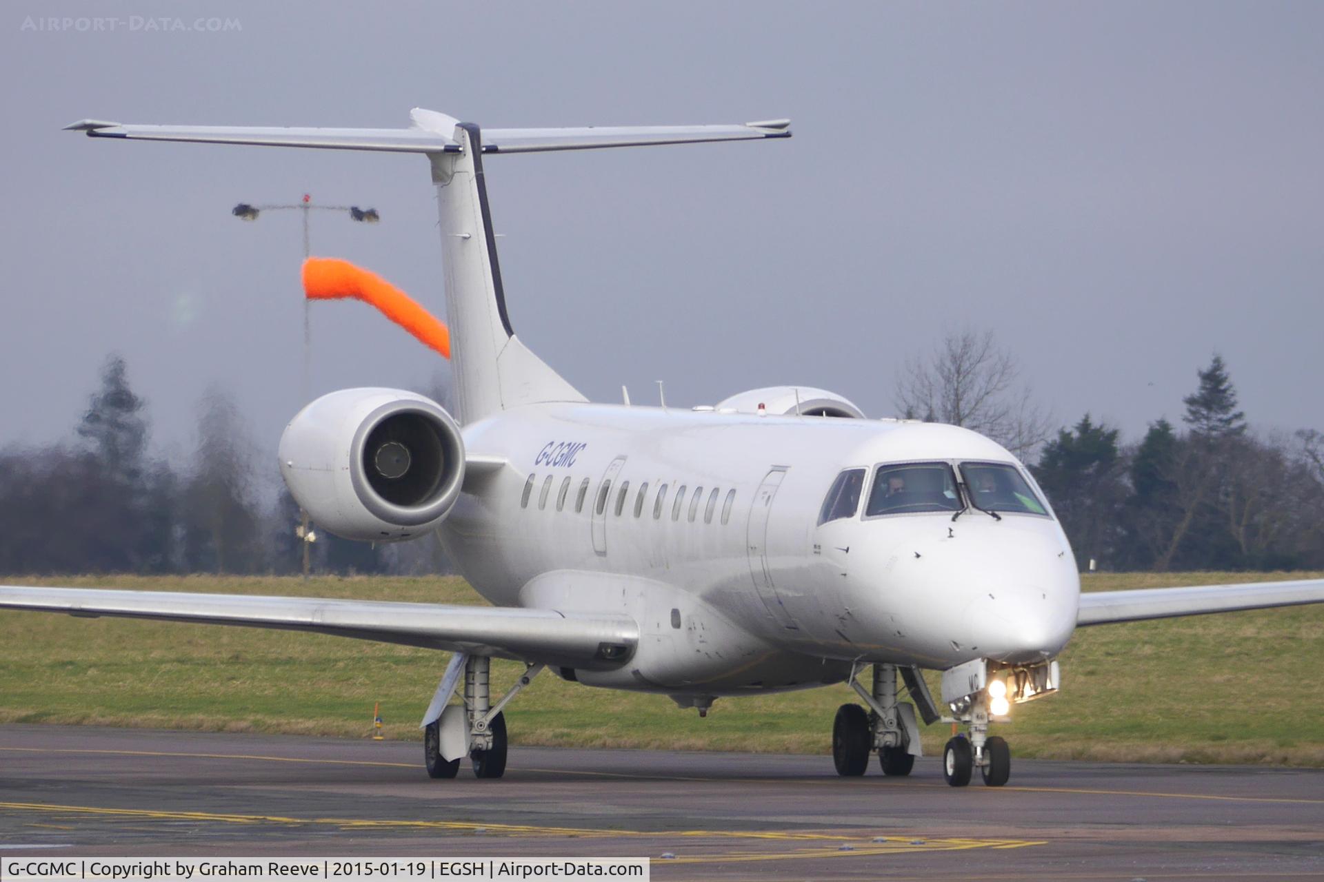 G-CGMC, 1999 Embraer ERJ-135ER (EMB-135ER) C/N 145198, Eastern EMB-135 just landed at Norwich.