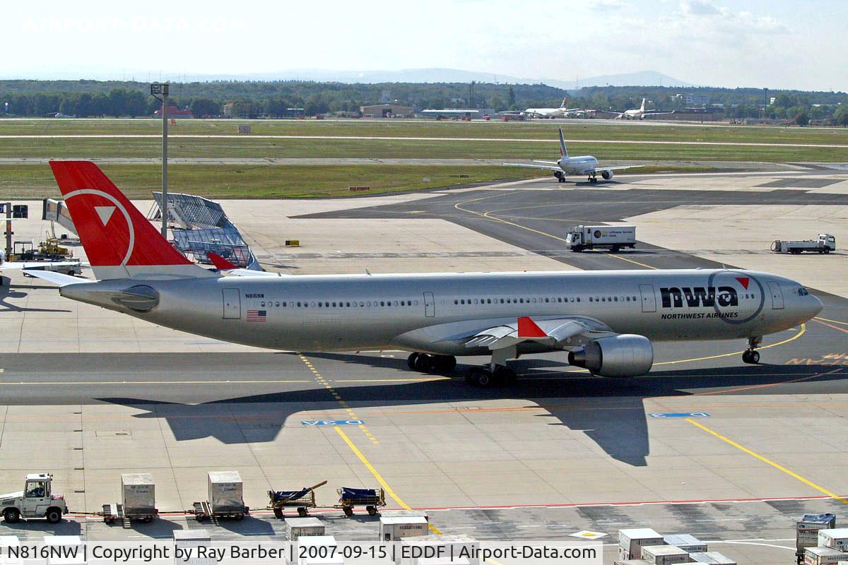 N816NW, 2007 Airbus A330-323X C/N 0827, Airbus A330-323X [827] (Northwest Airlines) Frankfurt~D 15/09/2007