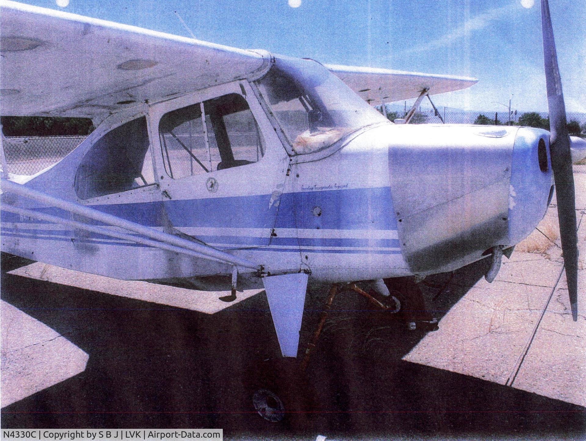 N4330C, 1955 Champion 7EC C/N 7EC-339, Champ 30C at Livermore airport in 2014. 30C spent most of its life as a rental at Hayward,Fremont and Livermore airports. A lot of pilots can say they flew 30C!! Many made their frist tailwheel ( and groundloop ) landing in 30C.