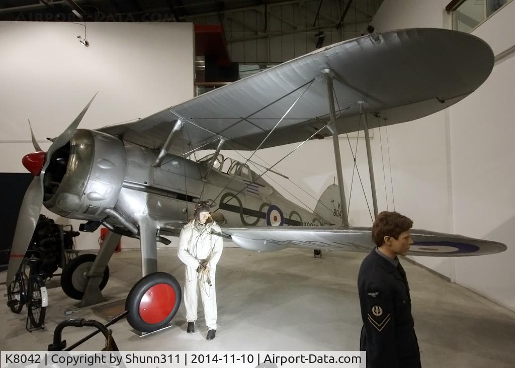 K8042, Gloster Gladiator Mk1 C/N Not found K8042, Preserved inside London - RAF Hendon Museum