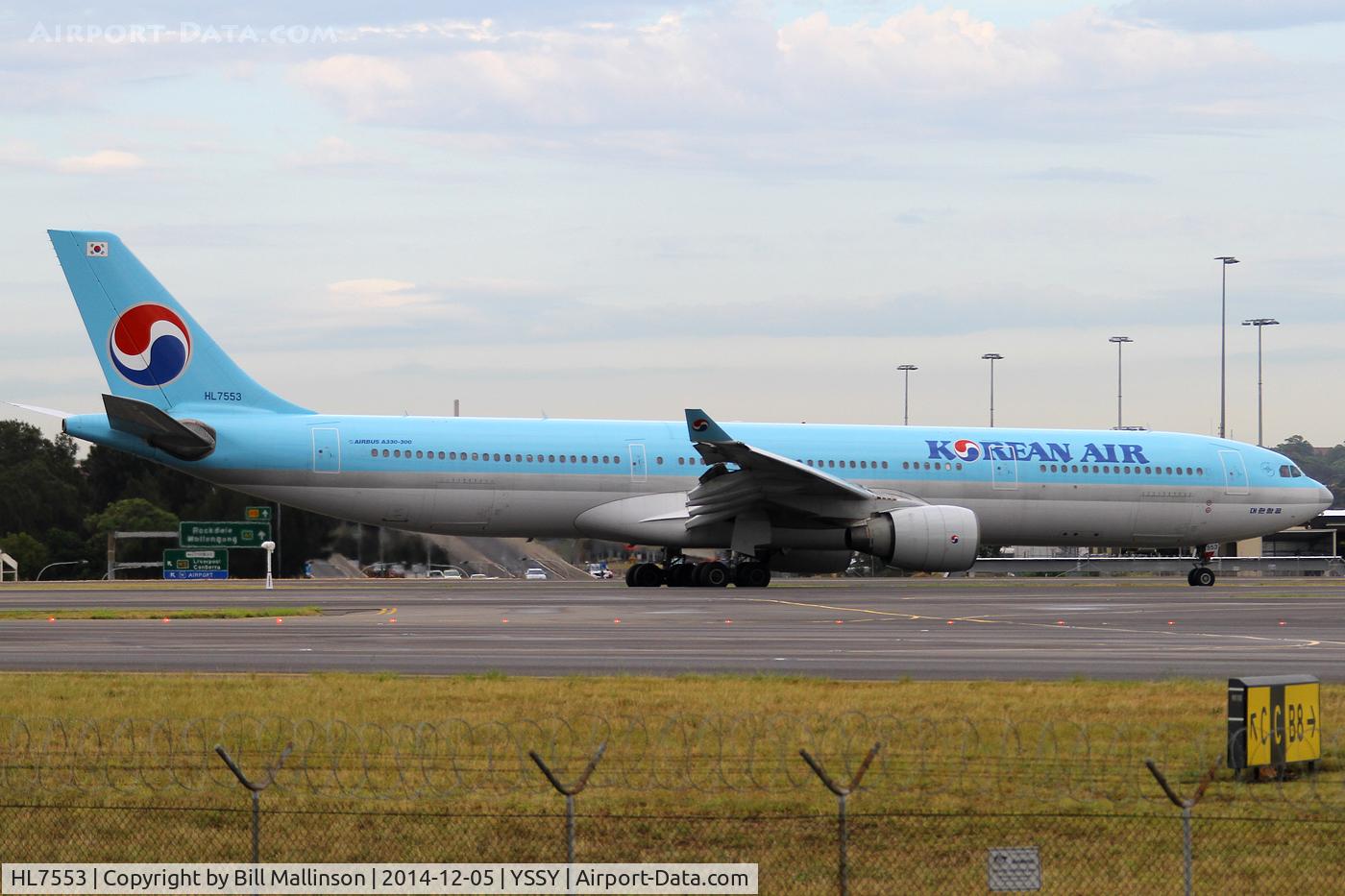 HL7553, 1999 Airbus A330-323 C/N 267, taxiing from 34L