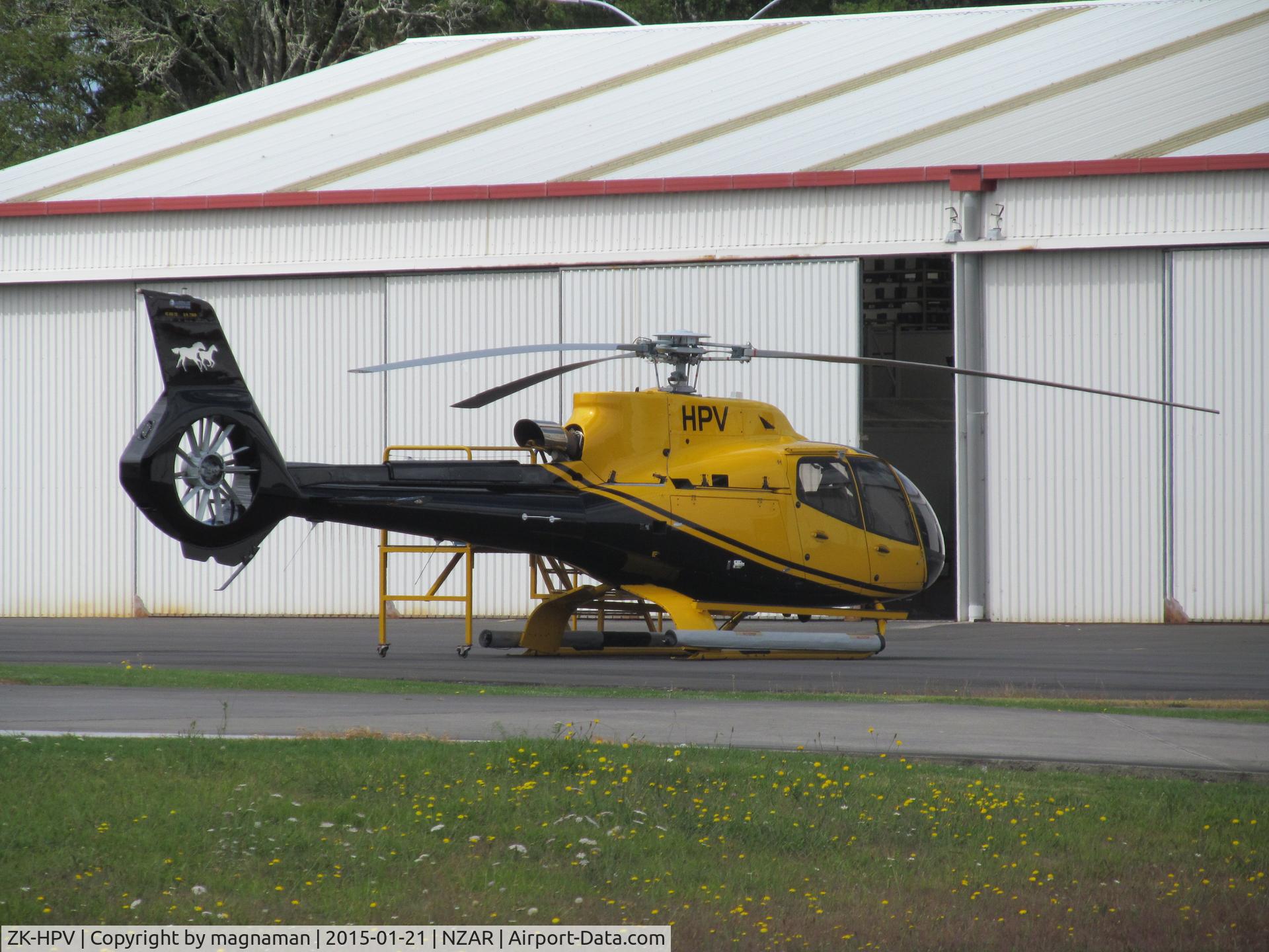 ZK-HPV, Eurocopter EC-130T-2 C/N 7969, back at ardmore for a quick check
