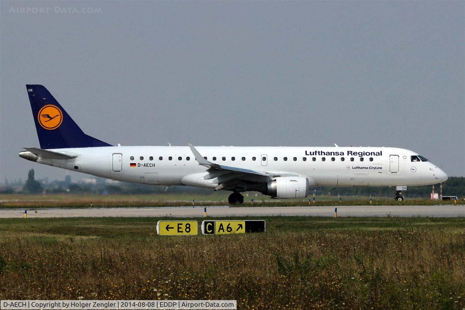 D-AECH, 2010 Embraer 190LR (ERJ-190-100LR) C/N 19000376, MUC shuttle on taxi along twy Alpha....