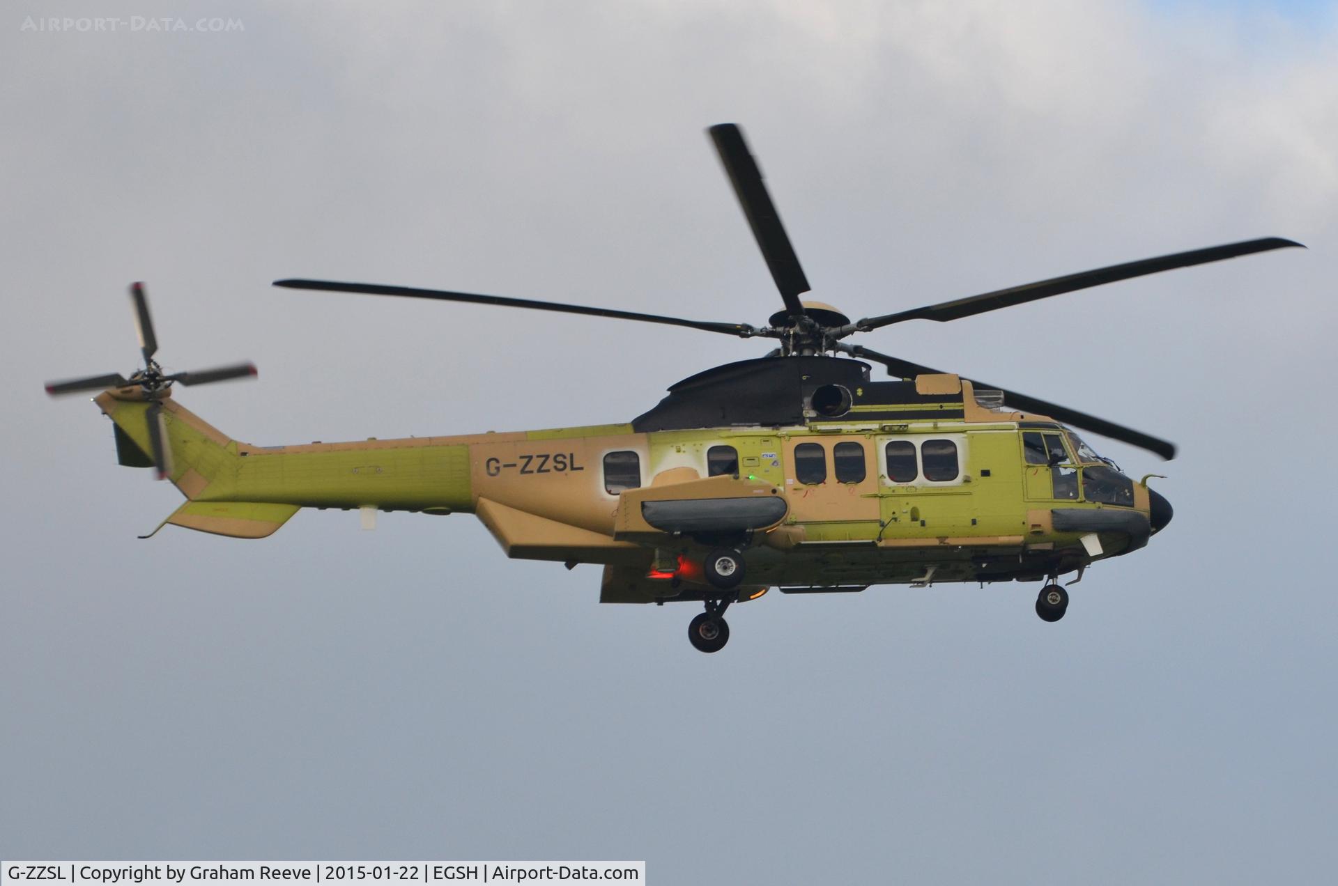 G-ZZSL, 2014 Airbus Helicopters EC-225LP Super Puma C/N 2928, Seen on it's delivery flight to Bristow Helicopters.