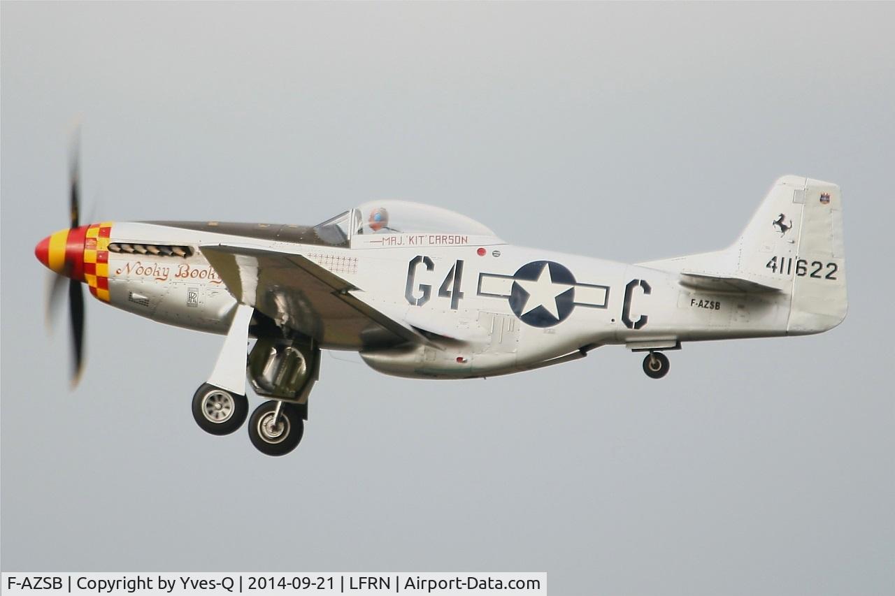 F-AZSB, 1944 North American P-51D Mustang C/N 122-40967, North American P-51D Mustang, Take off rwy 28, Rennes-St Jacques airport (LFRN-RNS) Air show 2014