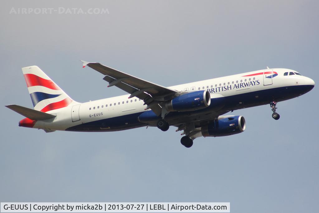 G-EUUS, 2007 Airbus A320-232 C/N 3301, Landing