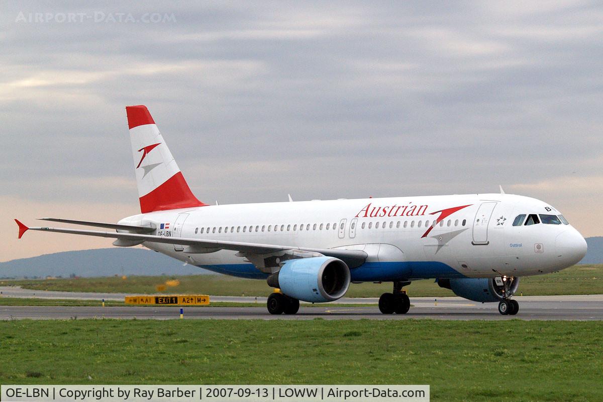 OE-LBN, 1997 Airbus A320-214 C/N 768, Airbus A320-214 [0768] (Austrian Airlines) Vienna-Schwechat~OE 13/09/2007