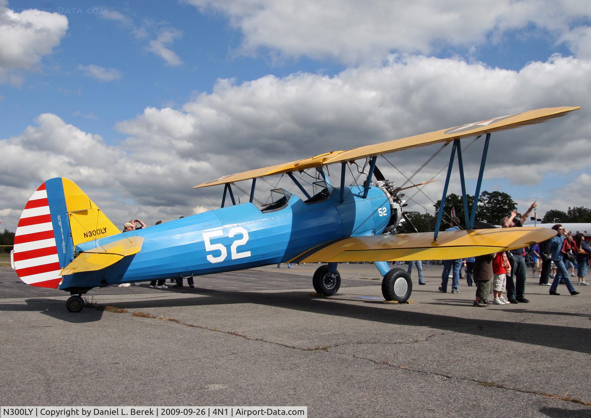 N300LY, 1943 Boeing A75N1(PT17) C/N 75-4415, Airshow spectators , admiring an aerobatic display, surround a World War II Stearman.