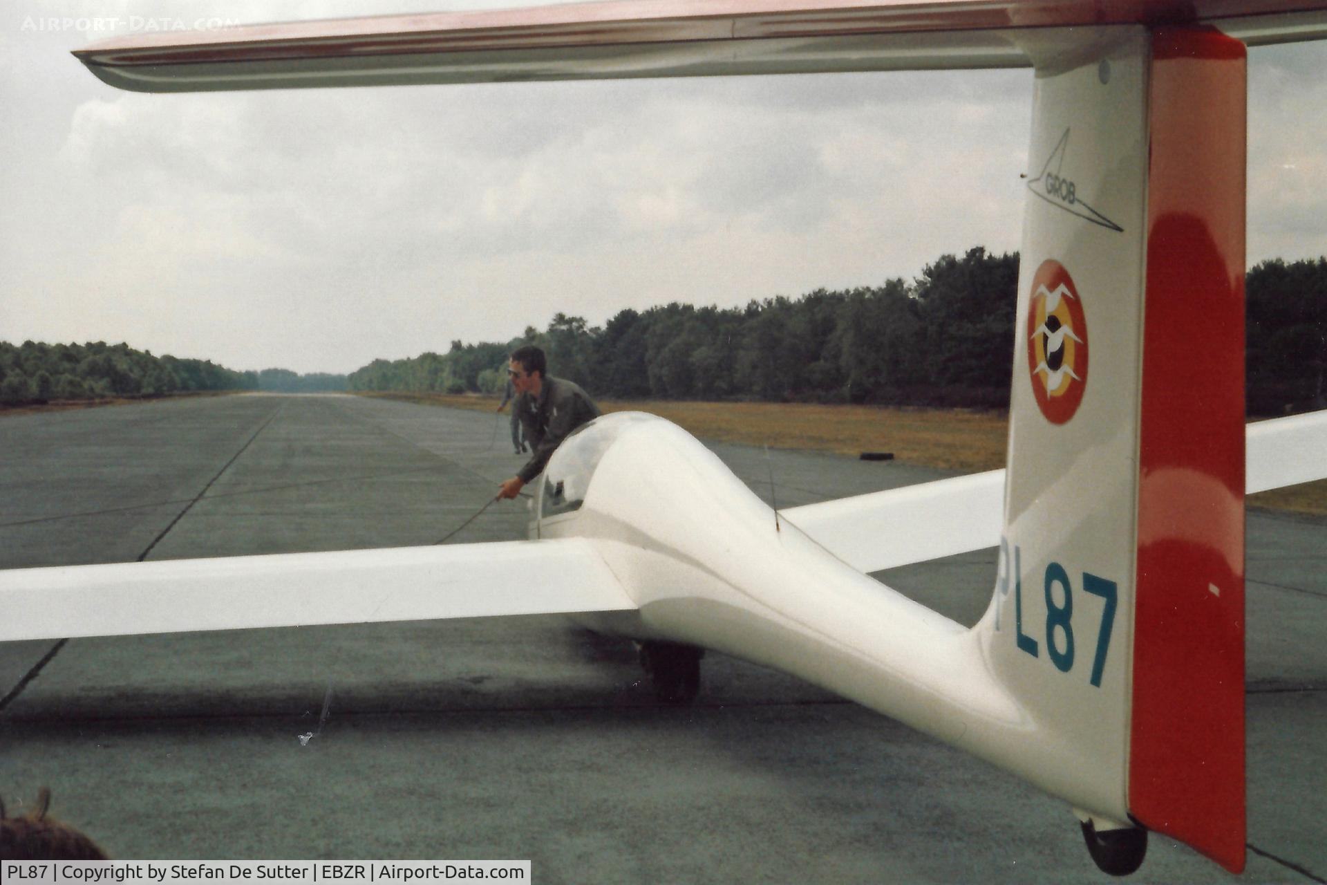 PL87, Grob G-103 Twin Astir II C/N 3613, Preparing another start.
