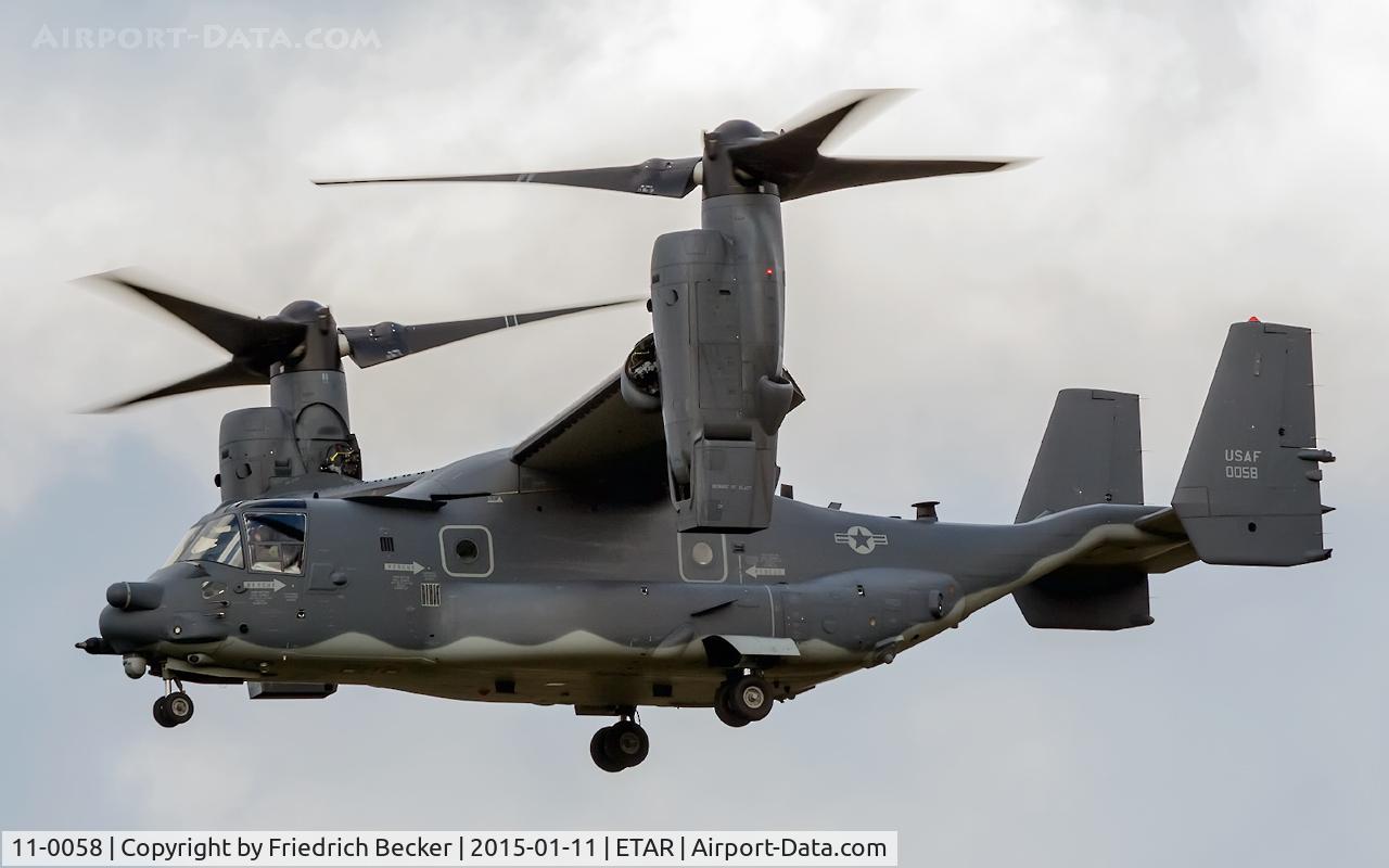 11-0058, 2011 Bell-Boeing CV-22B Osprey C/N D1037, on final RW26