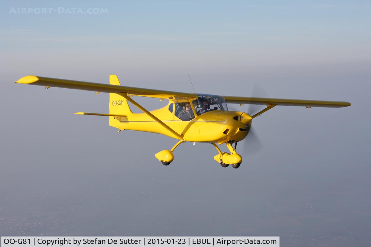 OO-G81, 2011 B & F Technik FK-9 Mark IV C/N 437, In formation with Piper PA-18-150 Super Cub G-NETY.