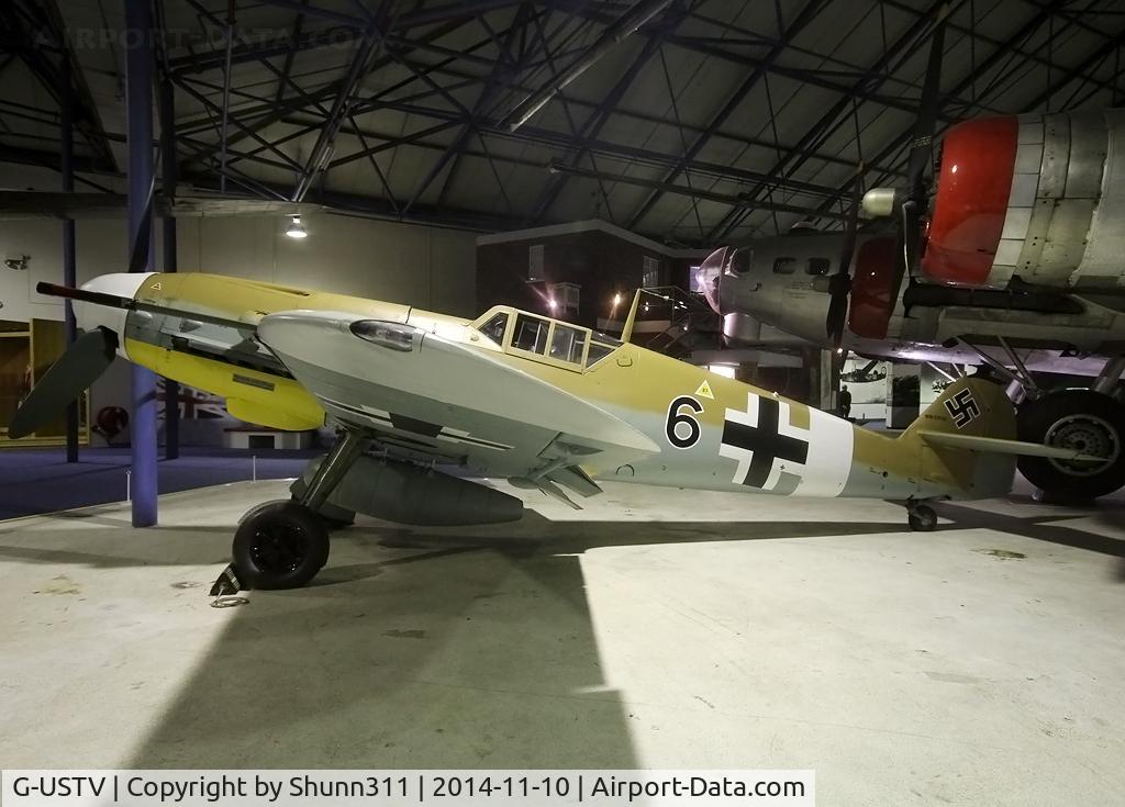 G-USTV, 1942 Messerschmitt Bf-109G-2/Trop C/N 10639, Preserved inside London - RAF Hendon Museum