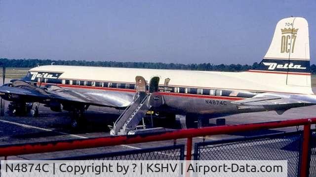N4874C, 1954 Douglas DC-7 C/N 44264, Ramp at KSHV