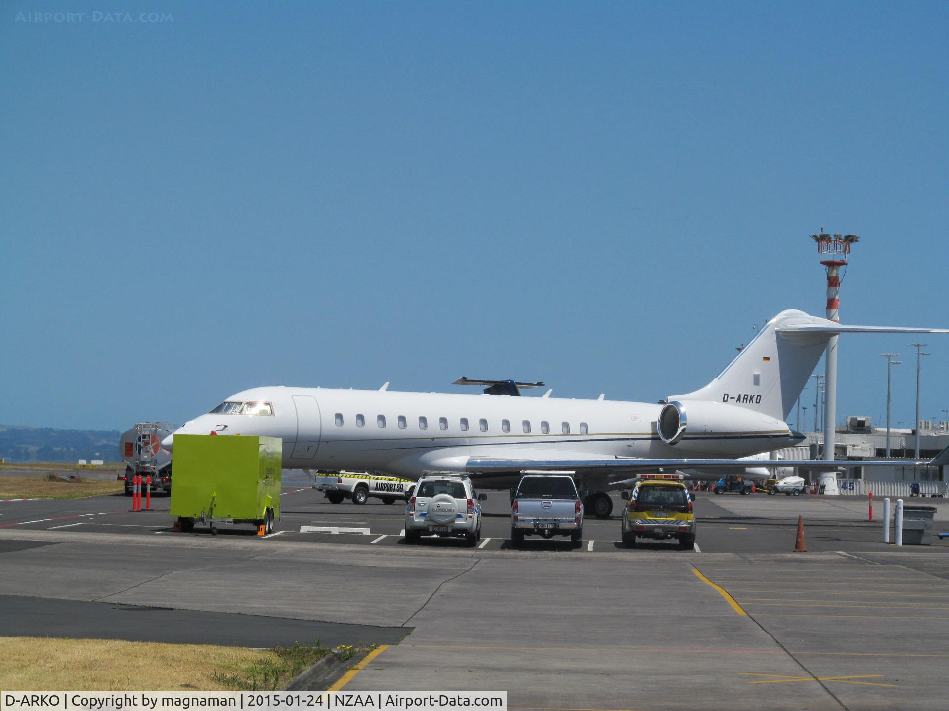 D-ARKO, 2009 Bombardier BD-700-1A10 Global Express C/N 9348, back at AKL