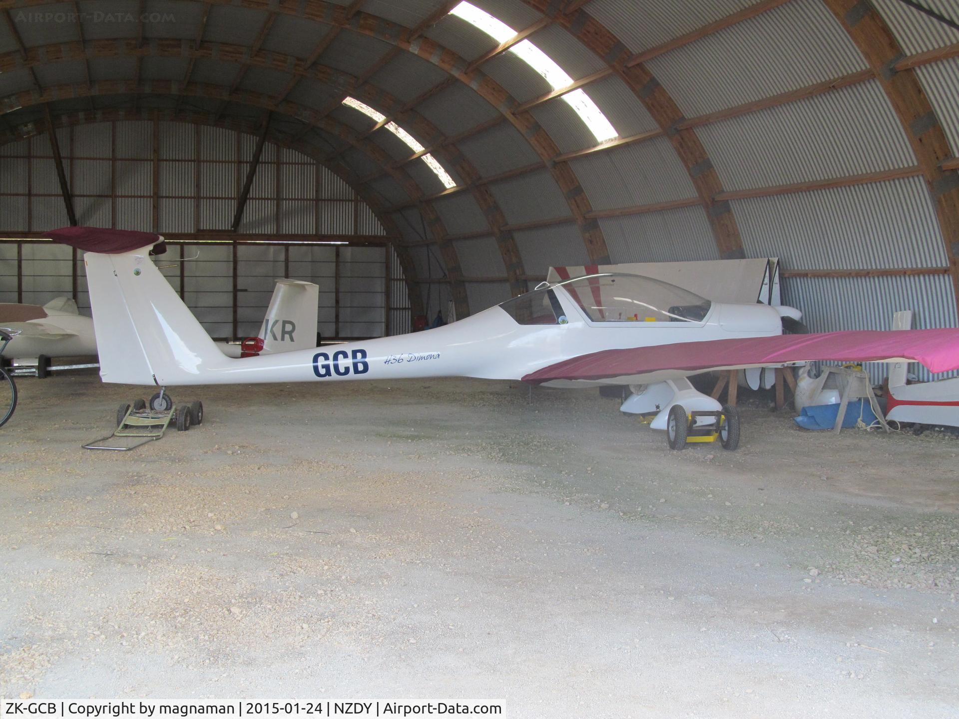 ZK-GCB, 1983 Hoffmann H-36 Dimona C/N 3537, inside air training corps hangar DRURY
