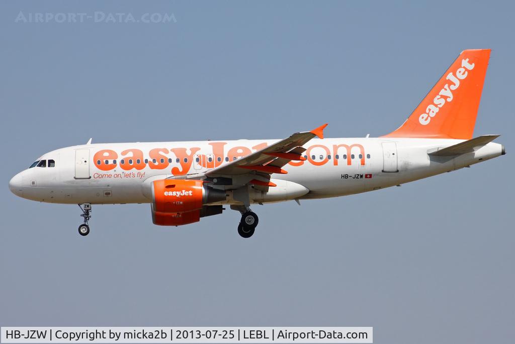 HB-JZW, 2006 Airbus A319-111 C/N 2729, Landing