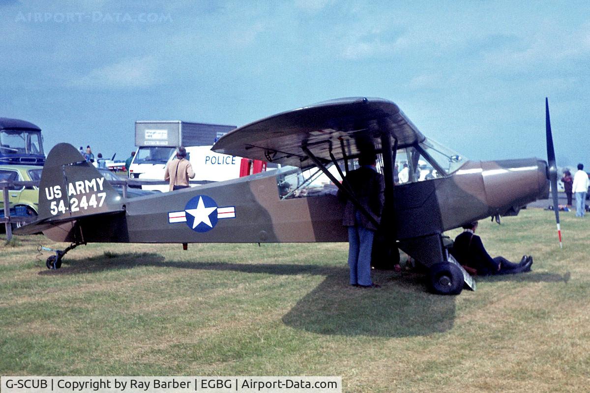 G-SCUB, 1954 Piper L-21B Super Cub (PA-18-135) C/N 18-3847, Piper L-21B 135 Super Cub [18-3847] Leicester~G 08/07/1979. From a slide.