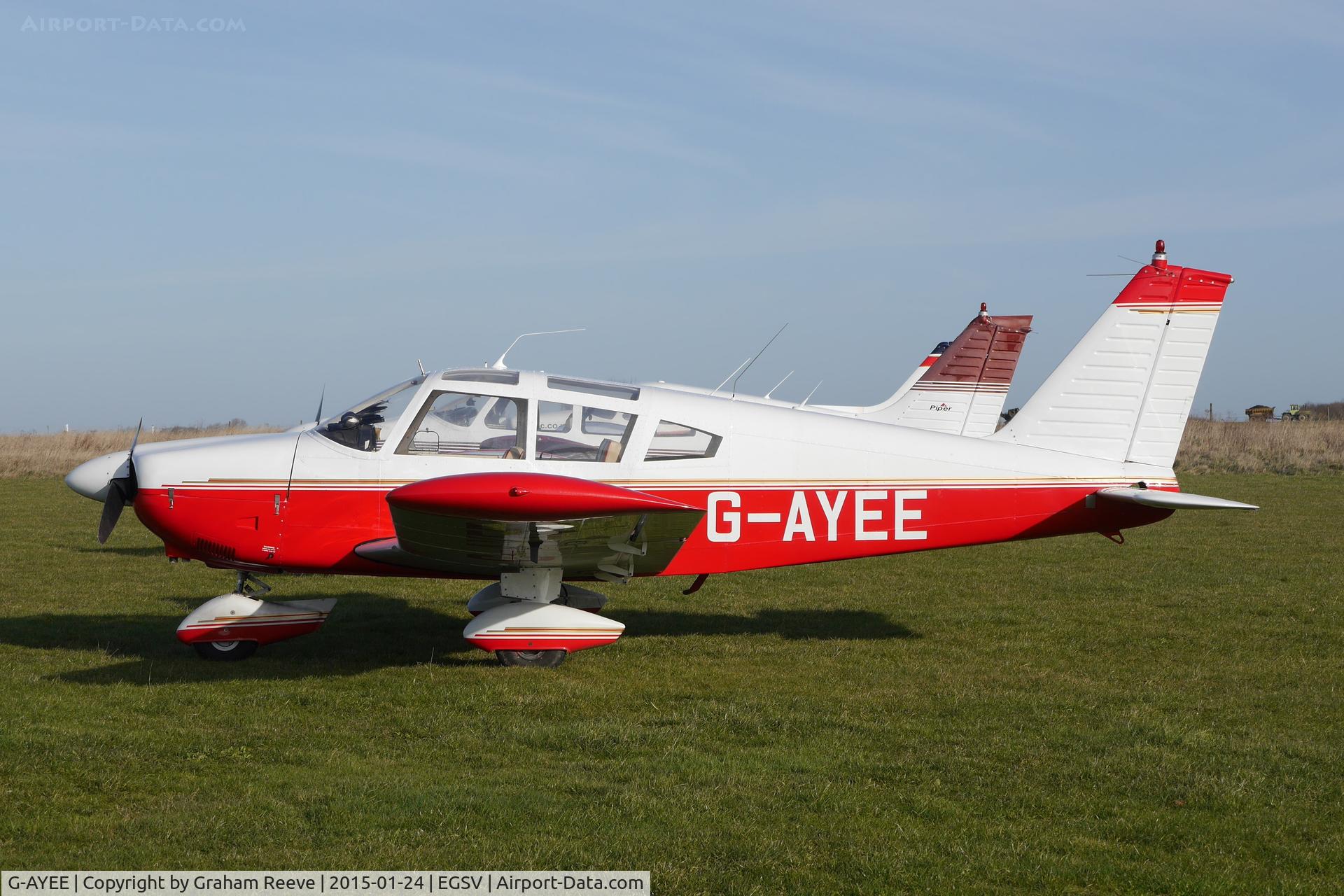G-AYEE, 1970 Piper PA-28-180 Cherokee C/N 28-5813, Parked at Old Buckenham.