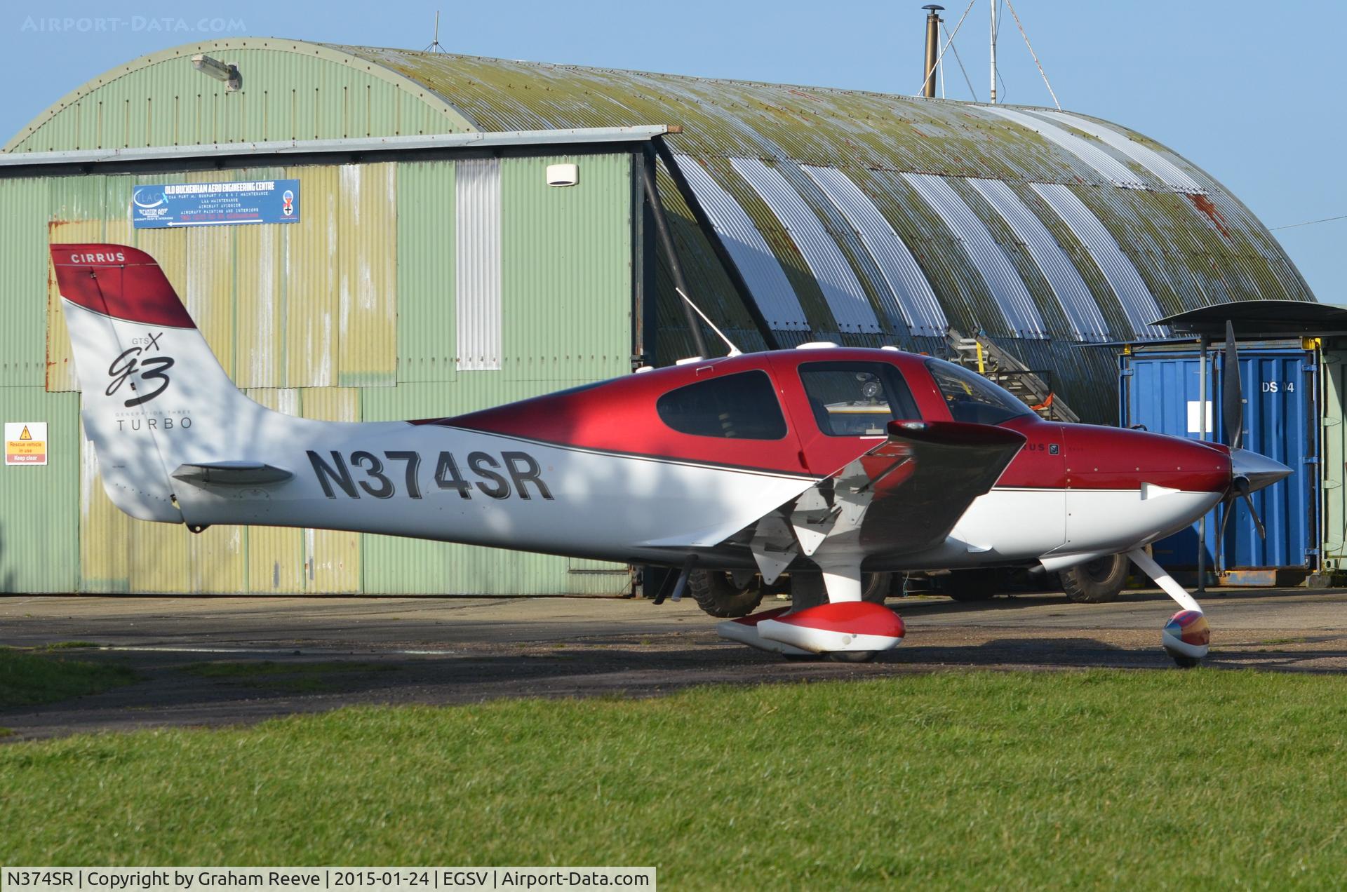 N374SR, 2007 Cirrus SR22 G3 GTSX Turbo C/N 2734, Parked at Old Buckenham.